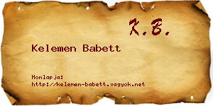 Kelemen Babett névjegykártya